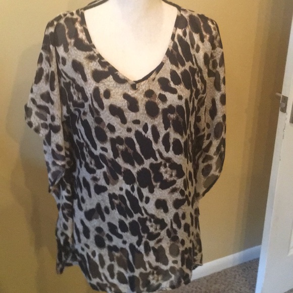 Leopard Animal Print Blouse - Picture 1 of 4